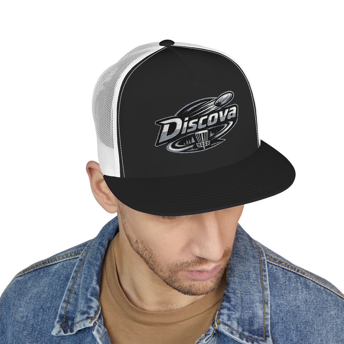 Discover Trucker Cap —Classic Logo 5-Panel Mesh Hat