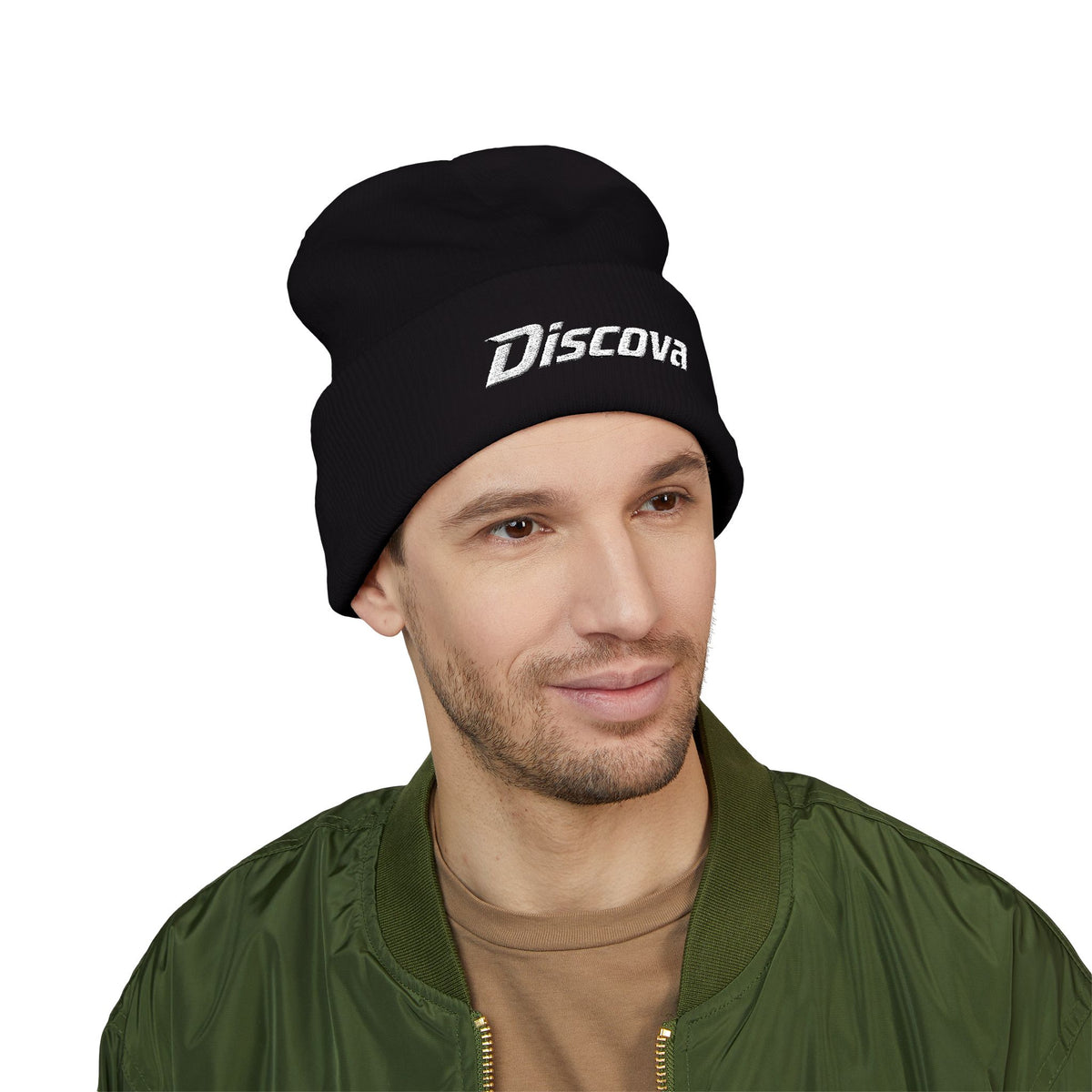 Discova Beanie Weenie ;) — Classic Embroidered Logo Black Winter Cuffed Hat