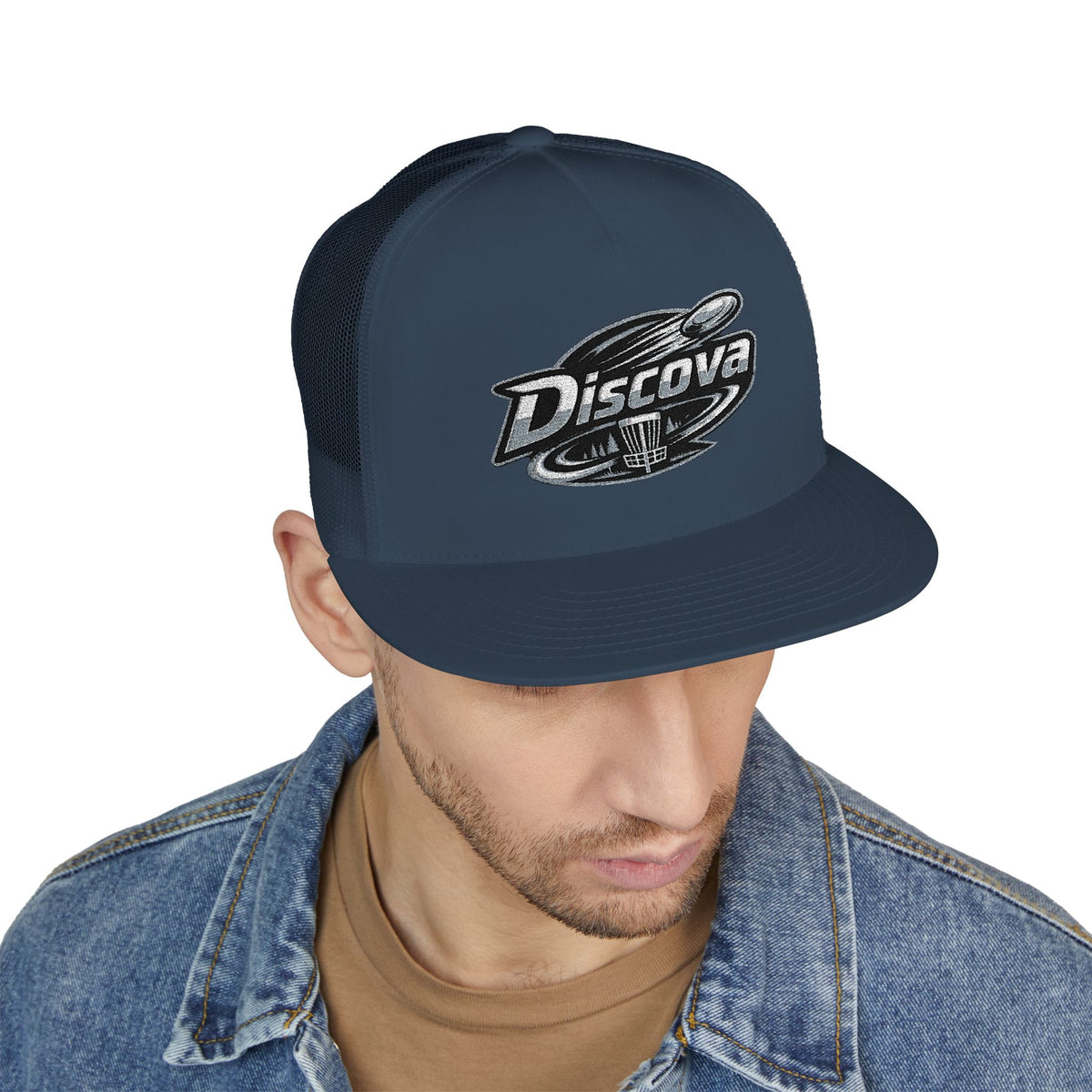 Discover Trucker Cap —Classic Logo 5-Panel Mesh Hat